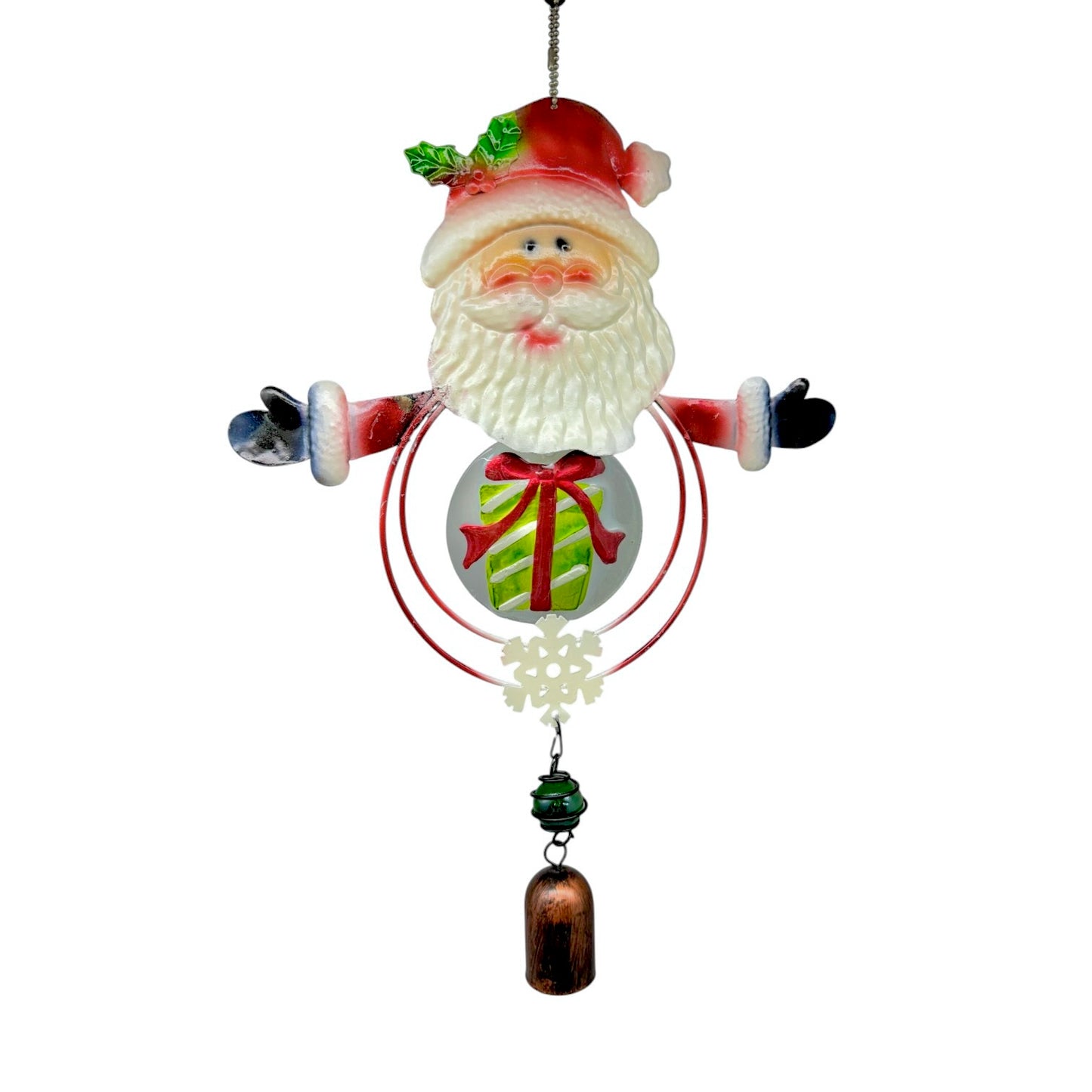 8559 - Santa Metal Windchime with Snowflake |G-4|
