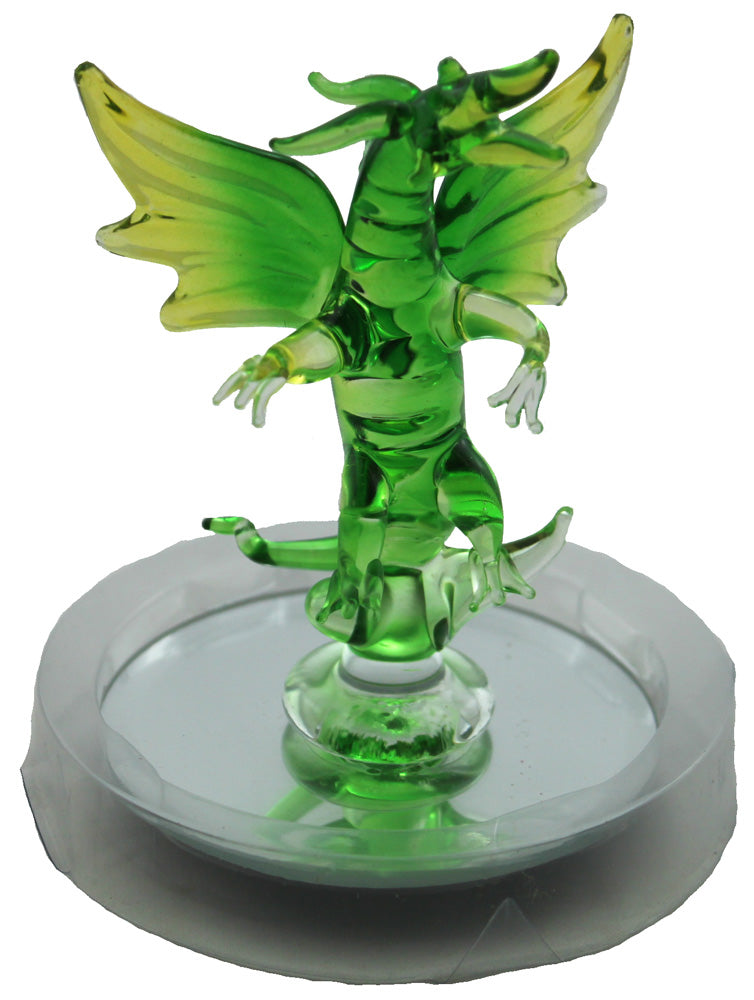 5581 - 3" Green Glass Dragon - Base - |Z-24||Store|