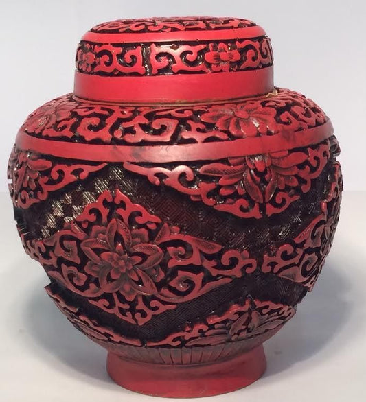 559 - Cinnabar Red Ginger Jar 6" -  |19-20|