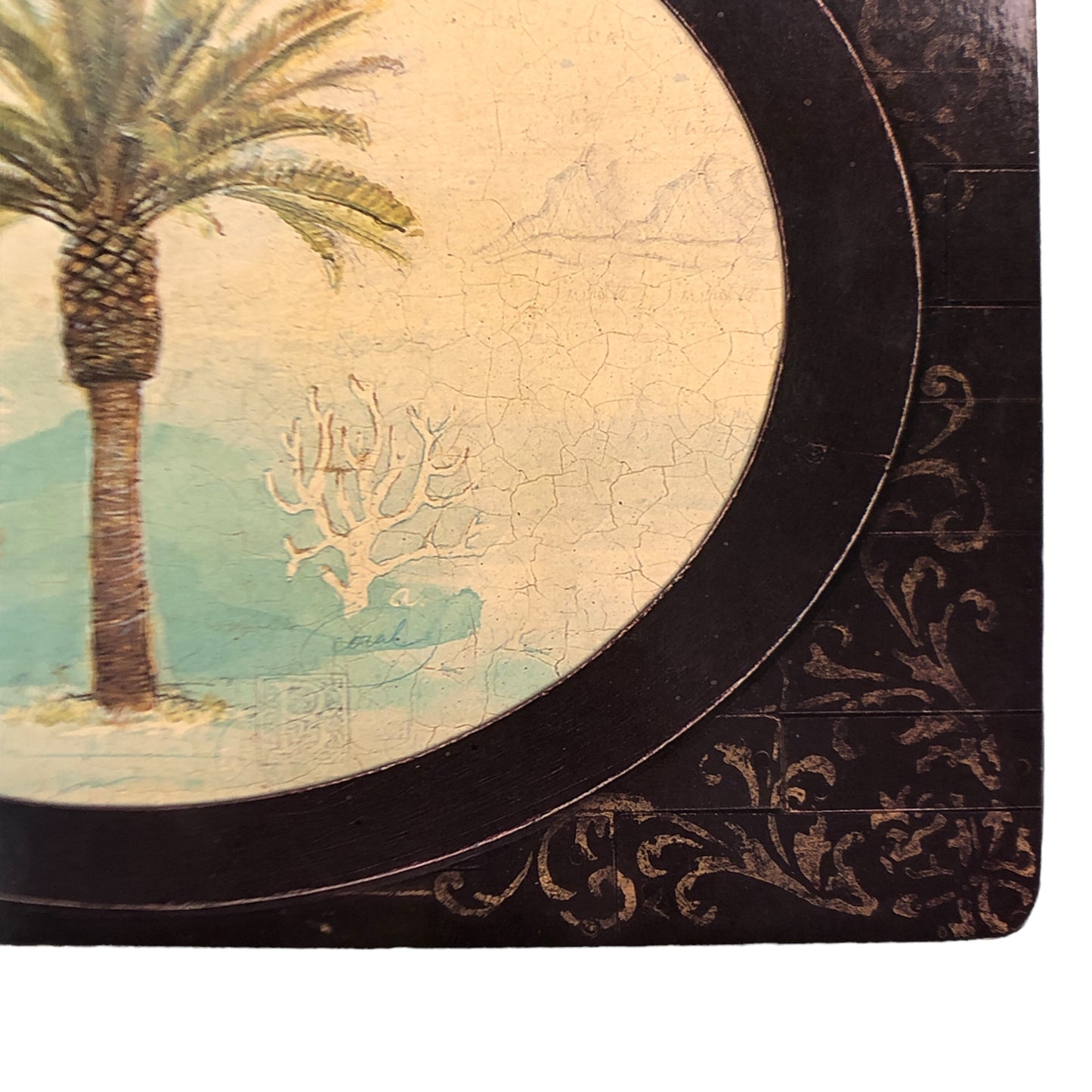5652 - Set of 4 Wood Palm Placemats - |H-40|