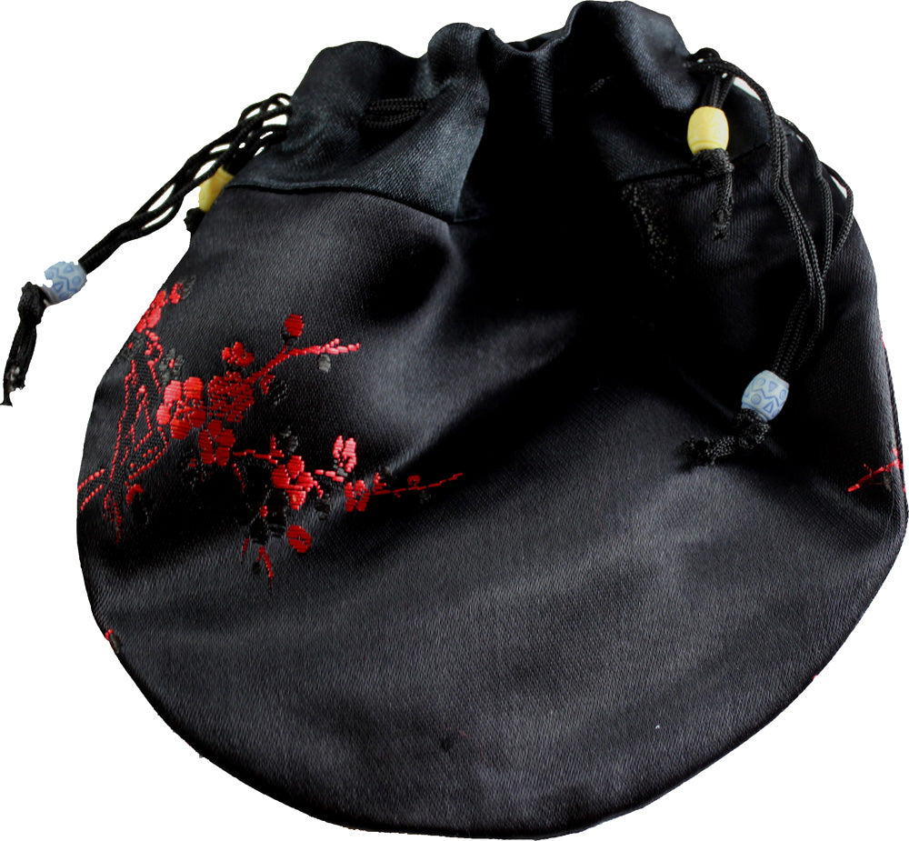 5657 - 6" Black Drawstring Bag Satin |17-19|
