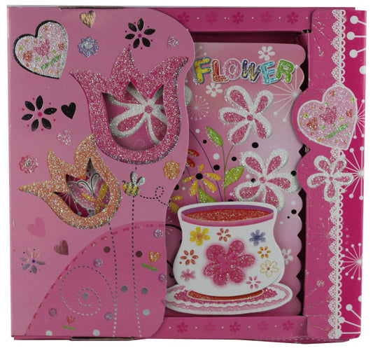 5666 - Pink Flower Notebook 4.5x5" - |R-10 Garage|