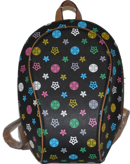 5755 - Black Backpack w/Designs, Oval - |Dis-63 Front|