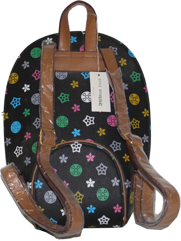 5755 - Black Backpack w/Designs, Oval - |Dis-63 Front|