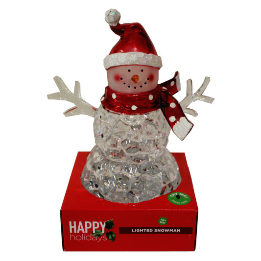 5770 - 9" Lighted Snowman Red Hat - |Pod 2-65|