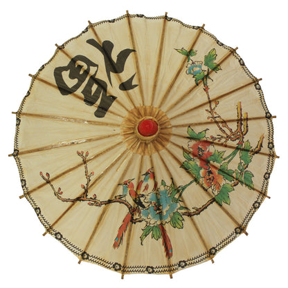 5800 - 19" Bird Flower Paper Parasol - |Scrolls|