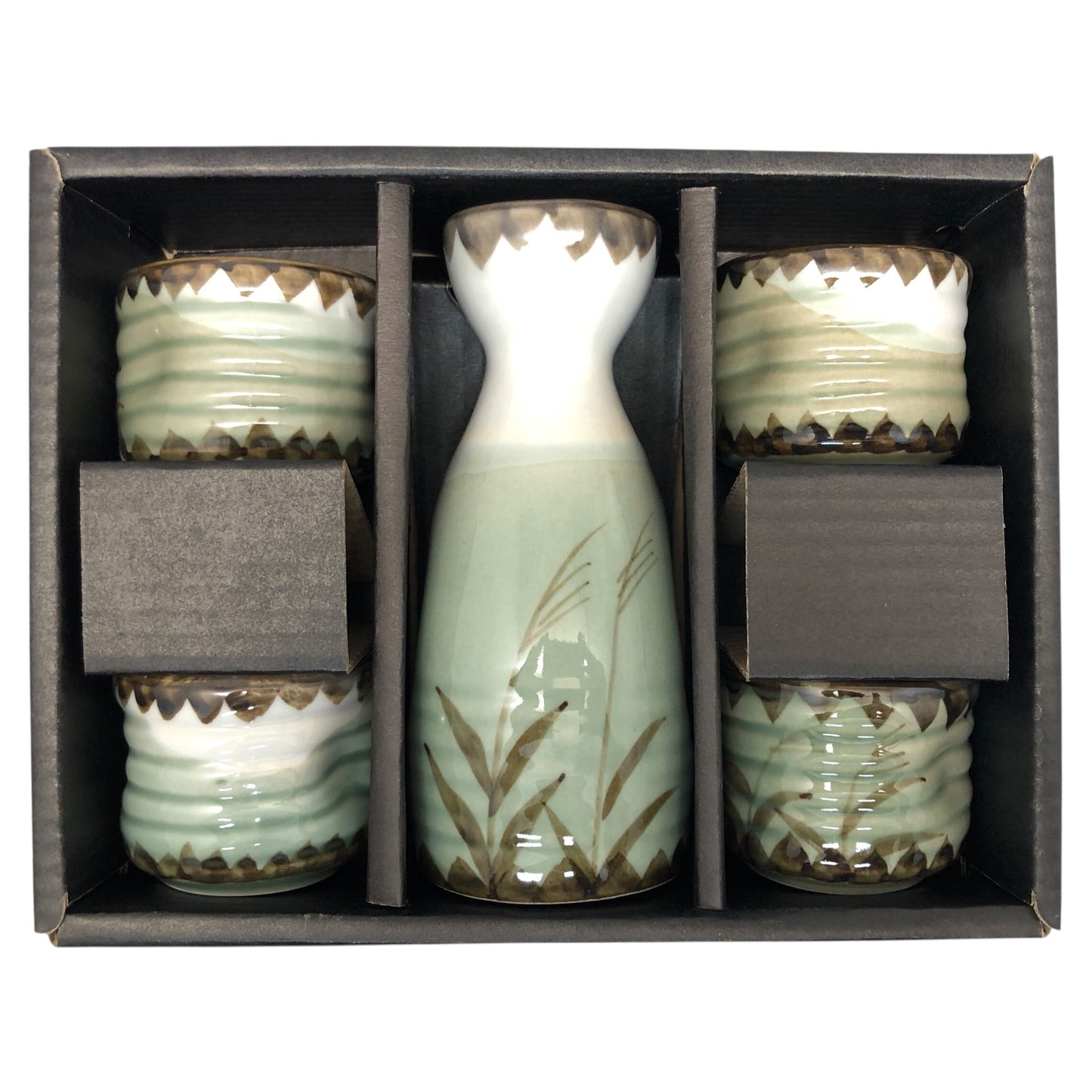 5852 - Glazed 5 pcs Sake Set - |9-19|