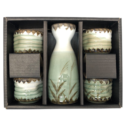 5852 - Glazed 5 pcs Sake Set - |9-19|