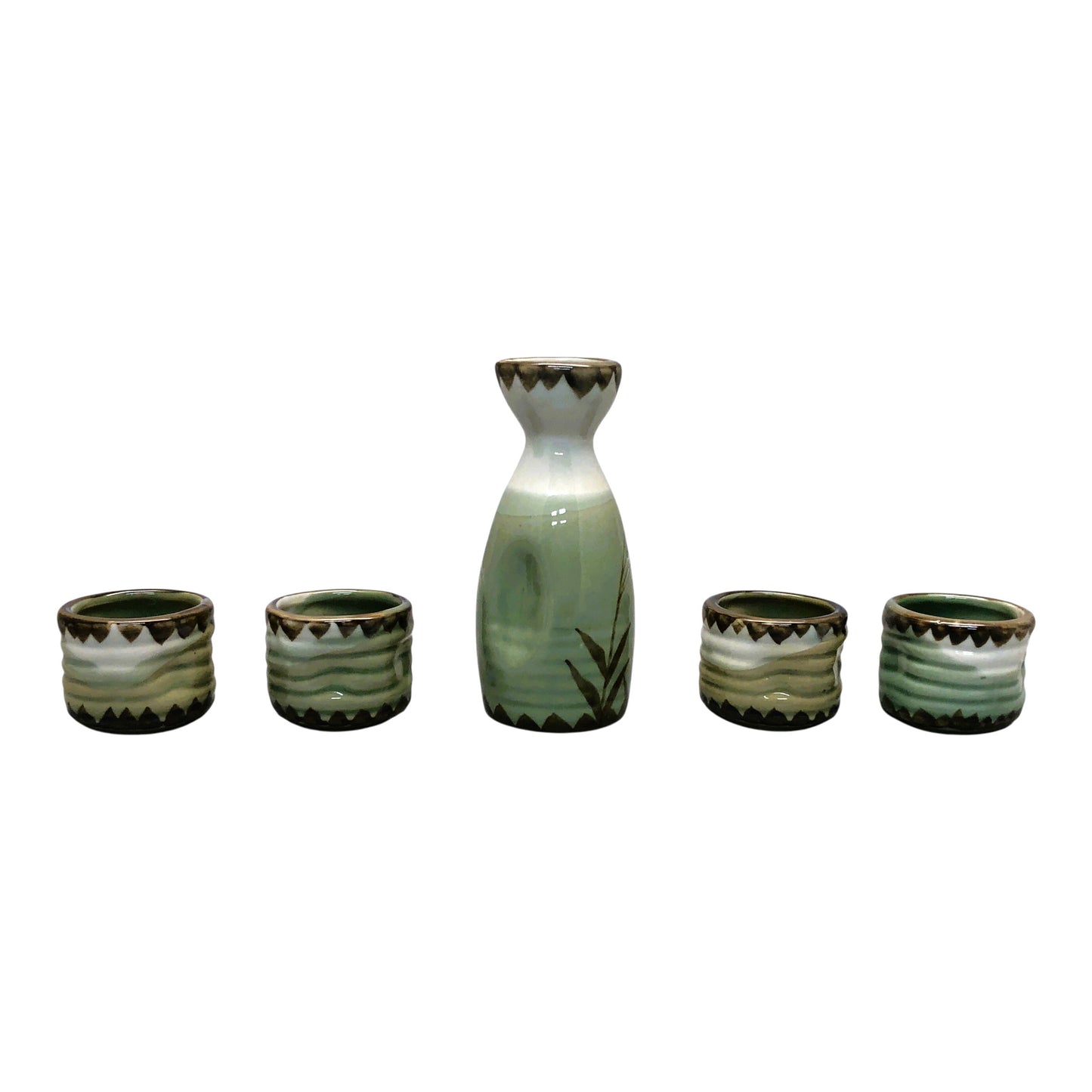 5852 - Glazed 5 pcs Sake Set - |9-19|