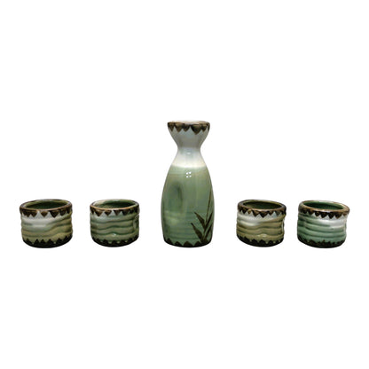 5852 - Glazed 5 pcs Sake Set - |9-19|