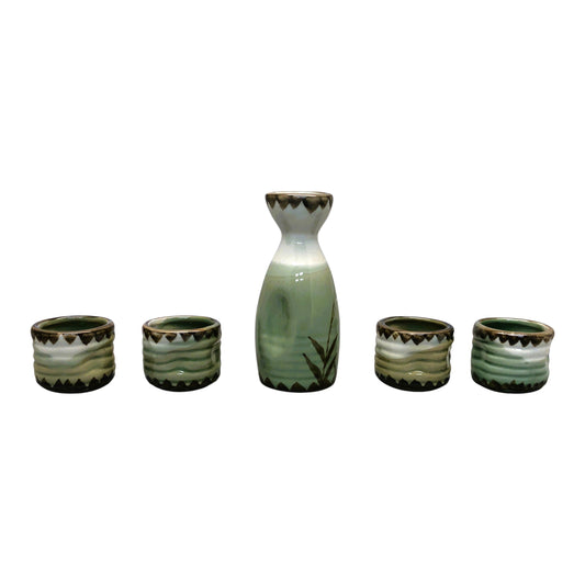 5852 - Glazed 5 pcs Sake Set - |9-19|