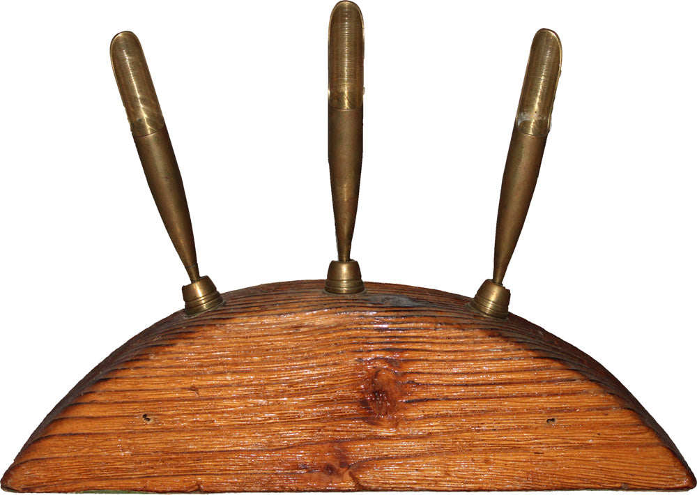 5872 - 9 Inch Wooden Brass Pen Holder For Office Desks And Pencils |18-26|