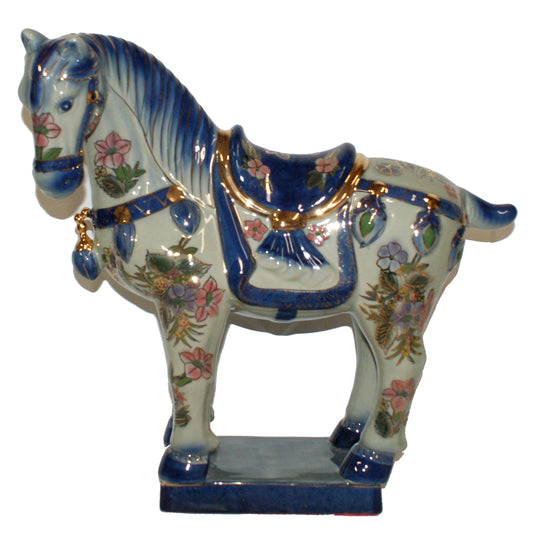 5913 - 15" Blue Horse - Flowers - |Store 3|