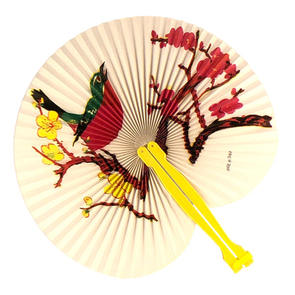 5939 - 2 Folding Fan Singing Red Bird - W-15 : GK COOL BEANS CHESSMAN
