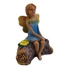 5960 - Exquisite Garden Seated Blue Fairy Figurine with Detailed Features and Vibrant Colors |5-3|