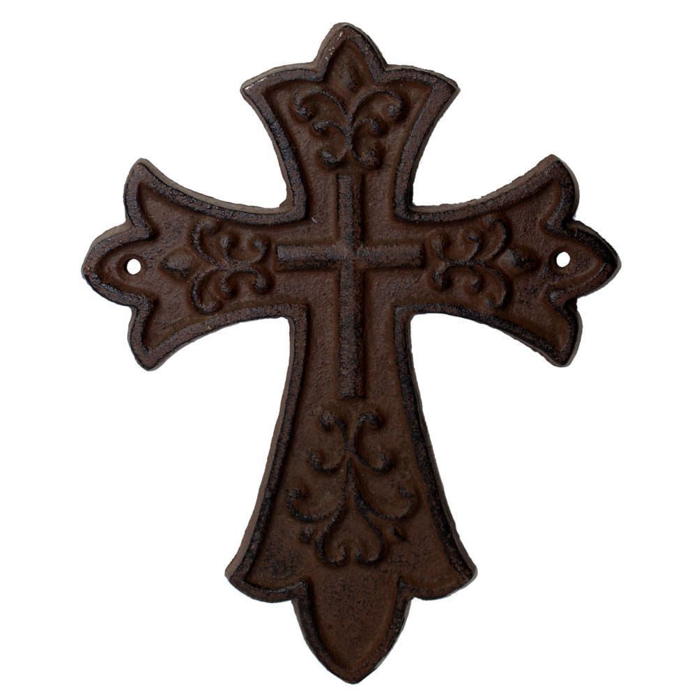 597 - Rustic Cast Iron Cross 8" - |Cross Wall|