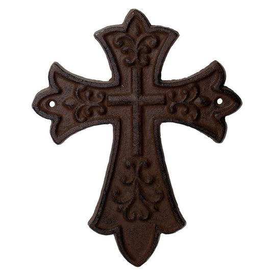 597 - Rustic Cast Iron Cross 8" - |Cross Wall|