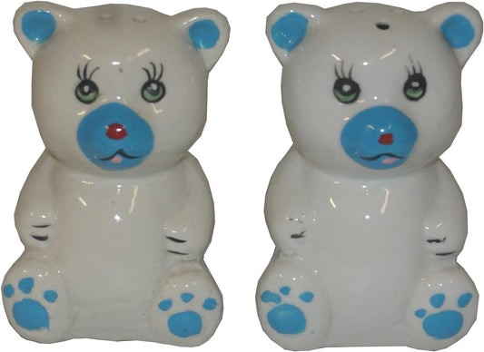 6009 - White Blue Teddy Bear S & P - |4-22|