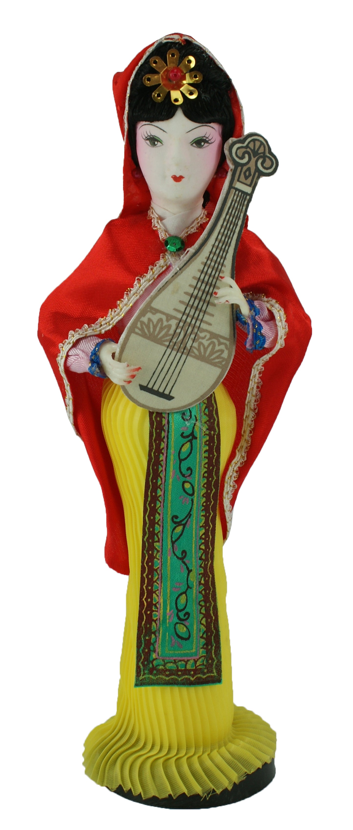 6029 - 10" Yellow Woman Doll - Lute #3 - |X-18|
