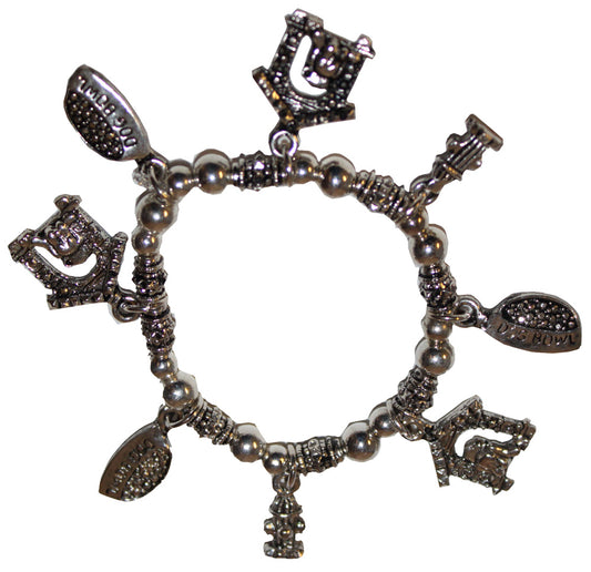 6033 - Silver Stretch Bracelet Dog - |Clear-165|