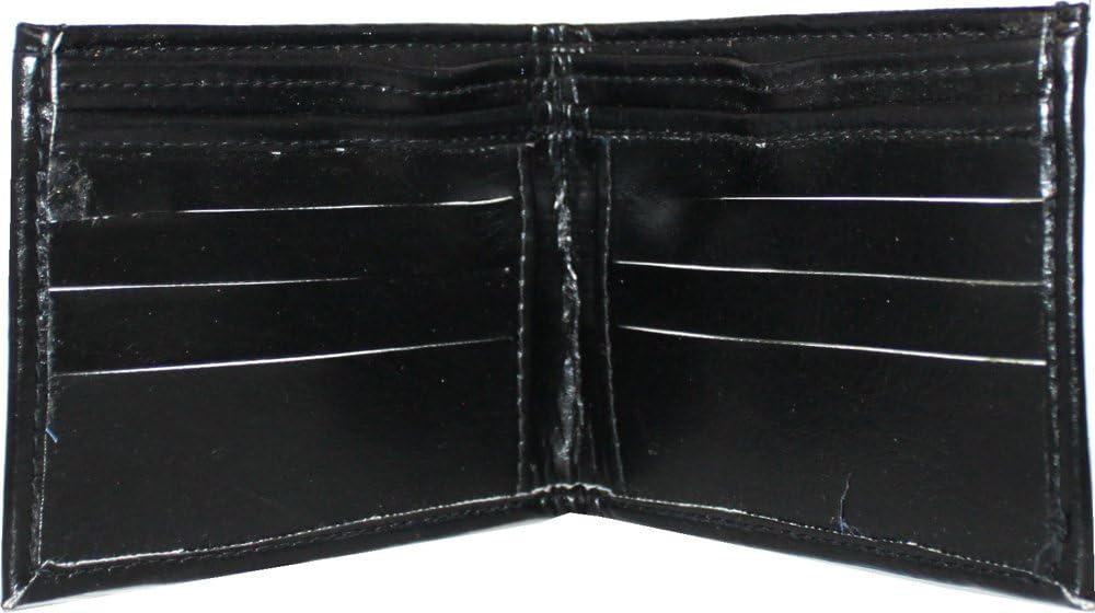 6079 - Black Leather Bifold Wallet - [12-F Down]