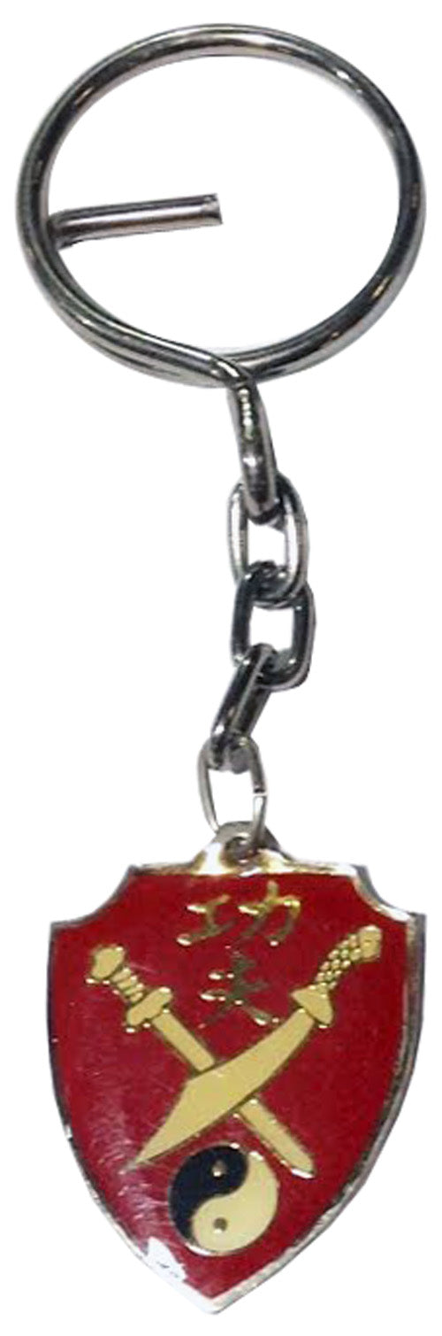 6108- Red Shield Shaped Keychain - |DVD-36|