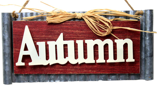 6170 - 8" Autumn Tin Wall Decor - |Chime Wall 2|
