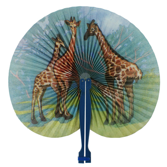 6288 - Set of 3  5.5" Blue Fan - Giraffes - W-18 : PT  Store CHESSMAN