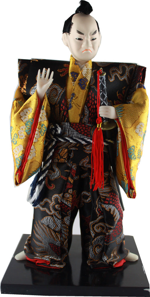6291 - 10" Black and Yellow Kimono Shogun Doll - Sword - |X-45|