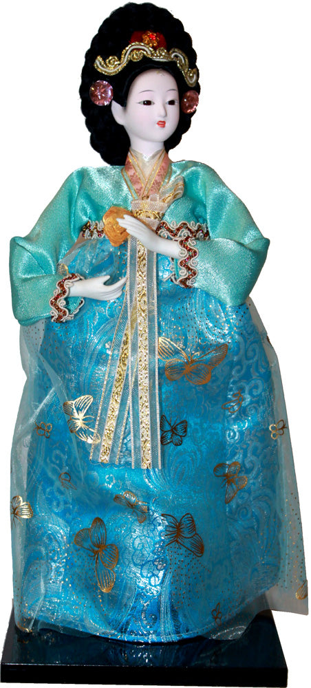 6292 - 12" Blue Woman Doll - Hair Bun - |X-45|