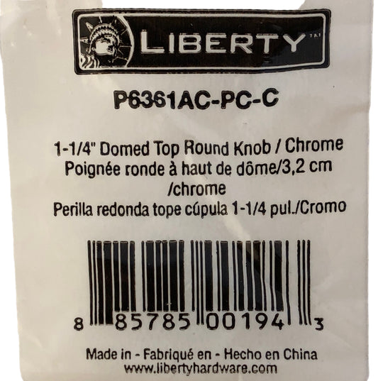6332 - Set of 7 P6361AC-PC-C 1-1/4-Inch Domed Pull |5-6|