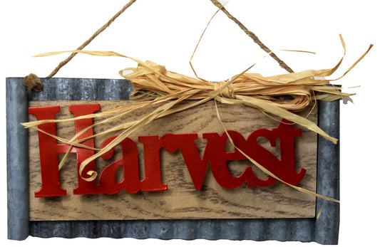 6348 - Harvest Fall Tin Wall Decor - |Above Garden Shelf 7|