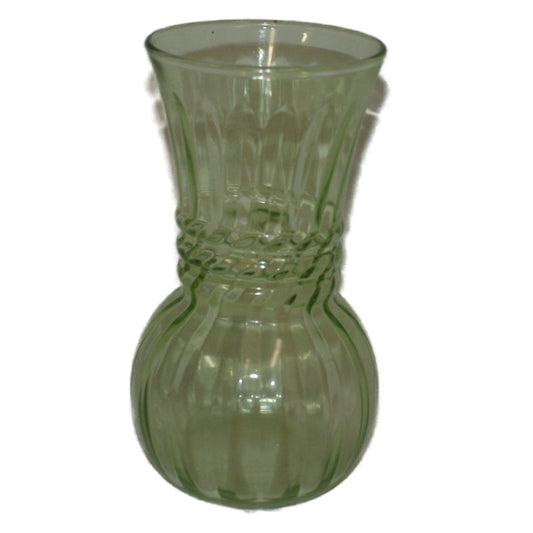 6356 - Vintage Green Glass Vase - |14-35|