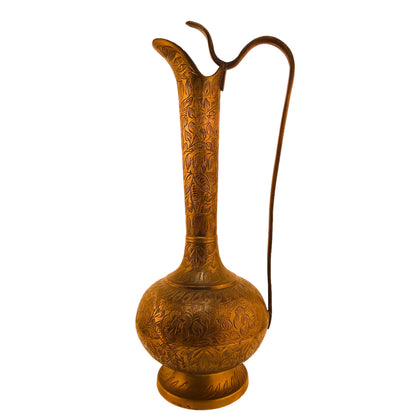 6364 - 10" Etched Brass Vase Pitcher - |6-4|