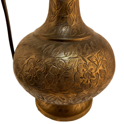 6364 - 10" Etched Brass Vase Pitcher - |6-4|
