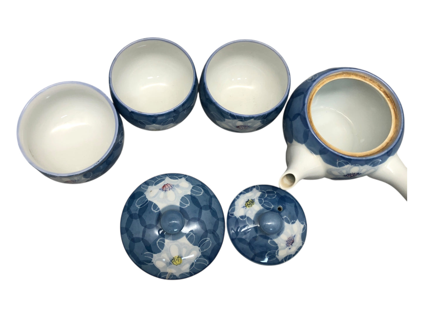 6387 - Blue White Elegant Porcelain Tea Set For Four |18-23|