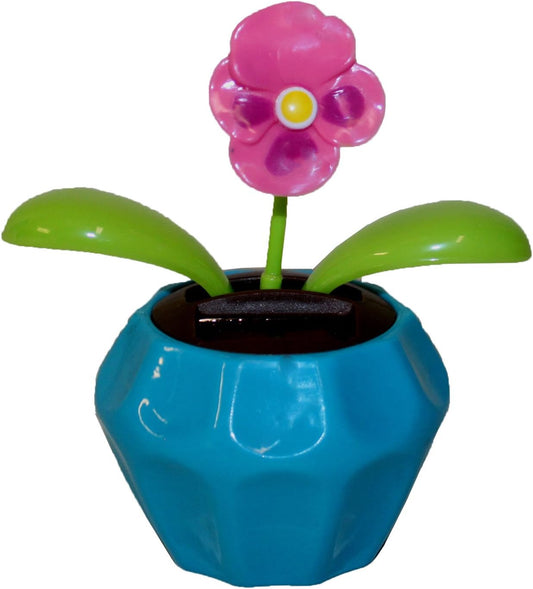6399 - Solar Dancer Pink Flower in Blue Pot - [R-85 Garage]