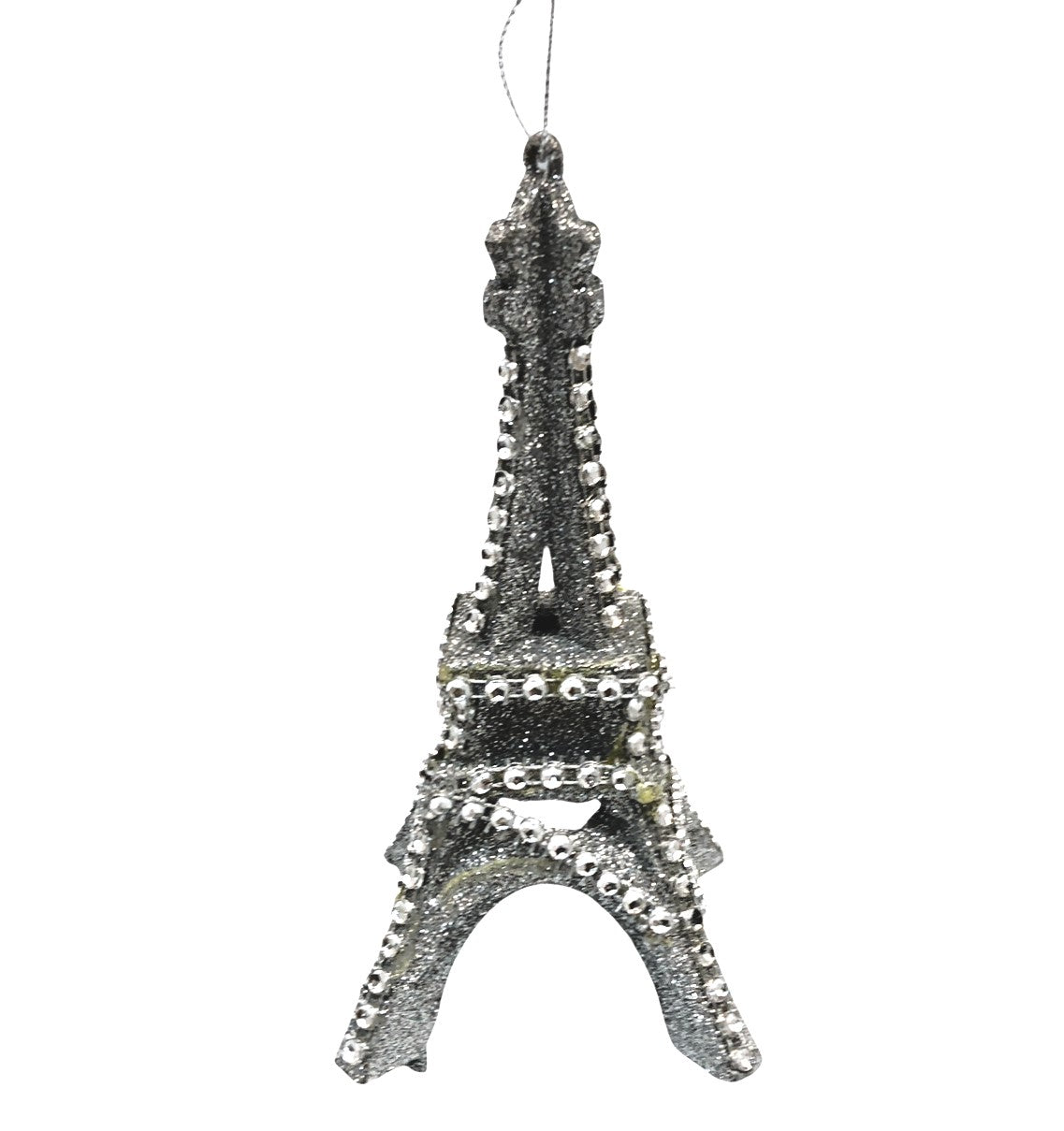 6451 - 5.5" Silver Eiffel Tower Christmas Ornament |Pod 1-21|