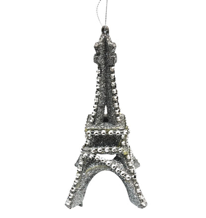 6451 - 5.5" Silver Eiffel Tower Christmas Ornament |Pod 1-21|