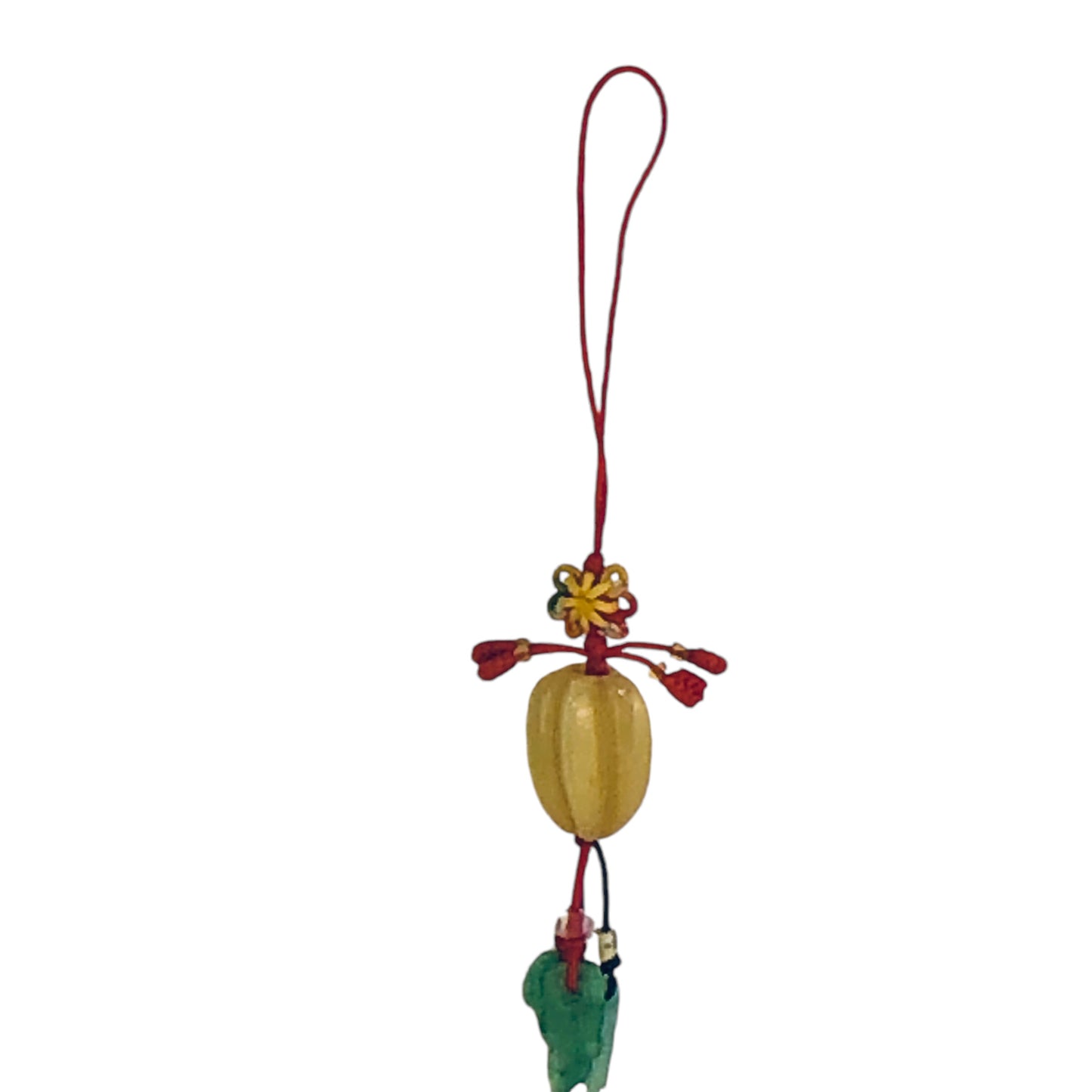 6462 - Tan Fruit & Green Leaf Charm - |Clear-142|
