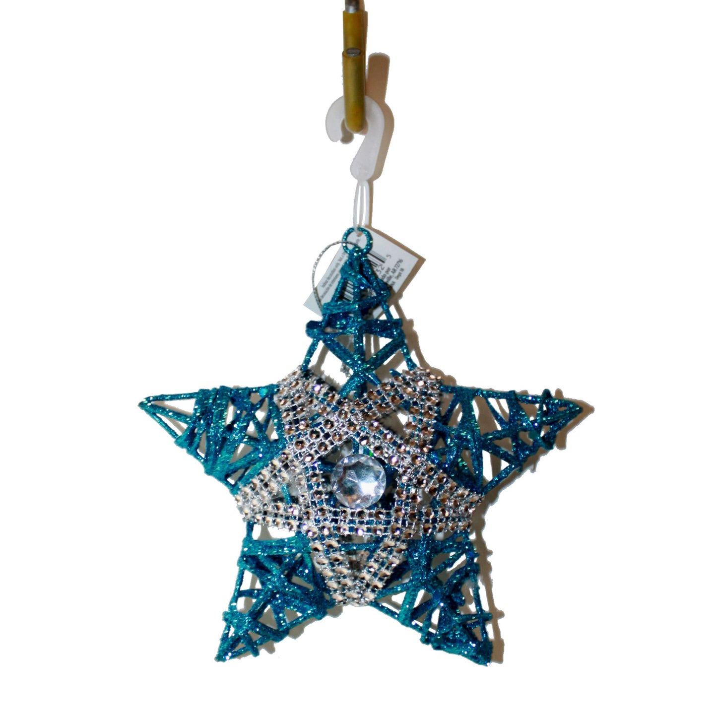 6480 - Blue Star Ornament 6" Glitter - |Pod 2-65|