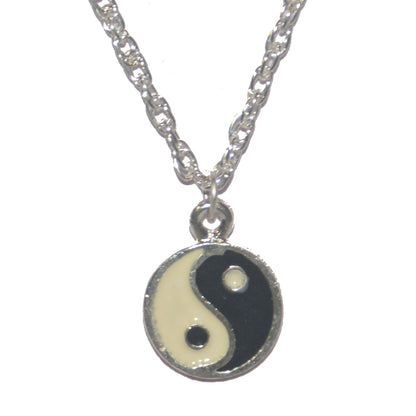 6487 - 18" Silver Chain 1/2" Yin Yang - |Clear-154|