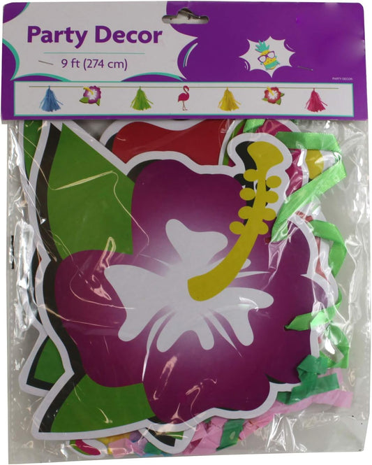 6513 - Colorful Flower Garland 9' - [3-19 ]