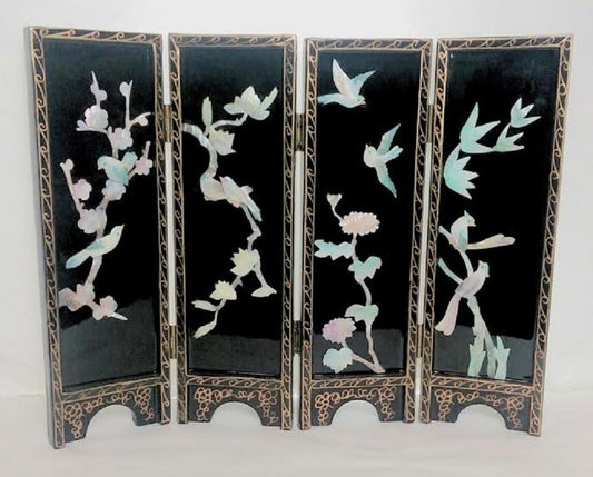 6534 - 14" 4 pc Black Fold Screen-A - [A-13]