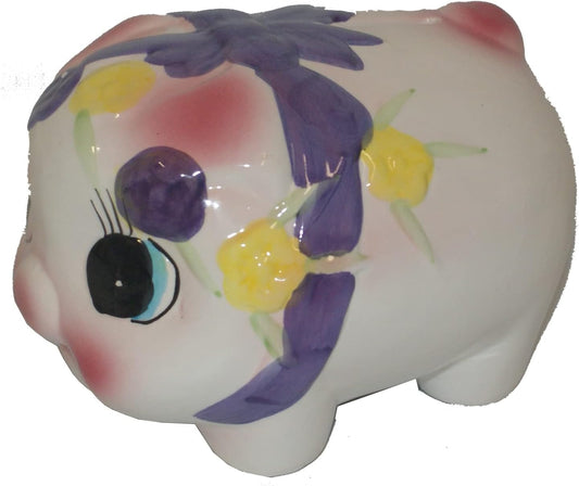6536 - 7" Pig Bank Purple Bow - |14-30|