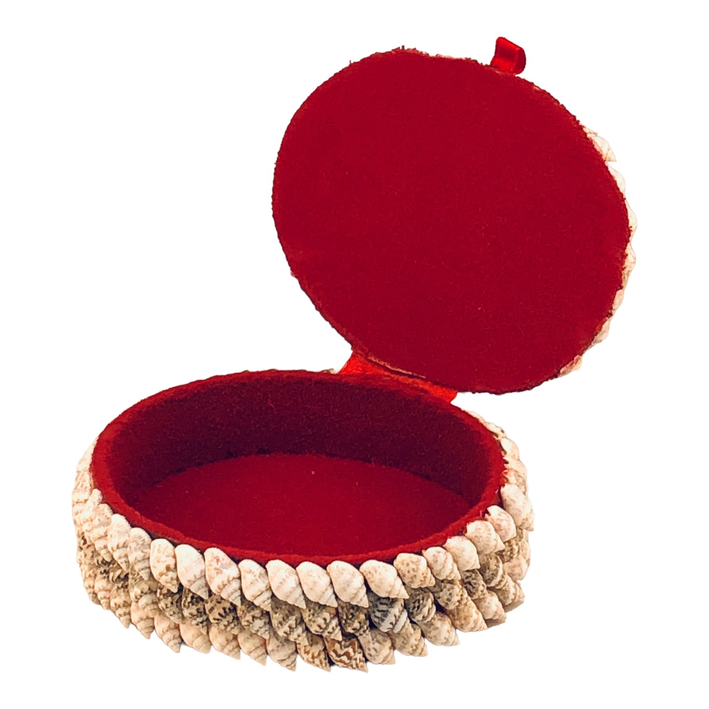 6557 - 5" Shell Box Red Velvet Lined - |1-14|