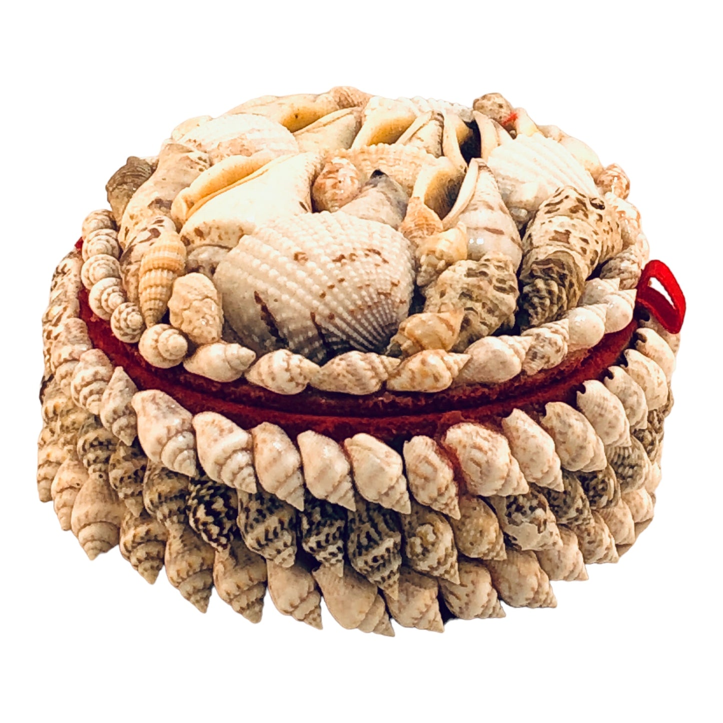 6557 - 5" Shell Box Red Velvet Lined - |1-14|