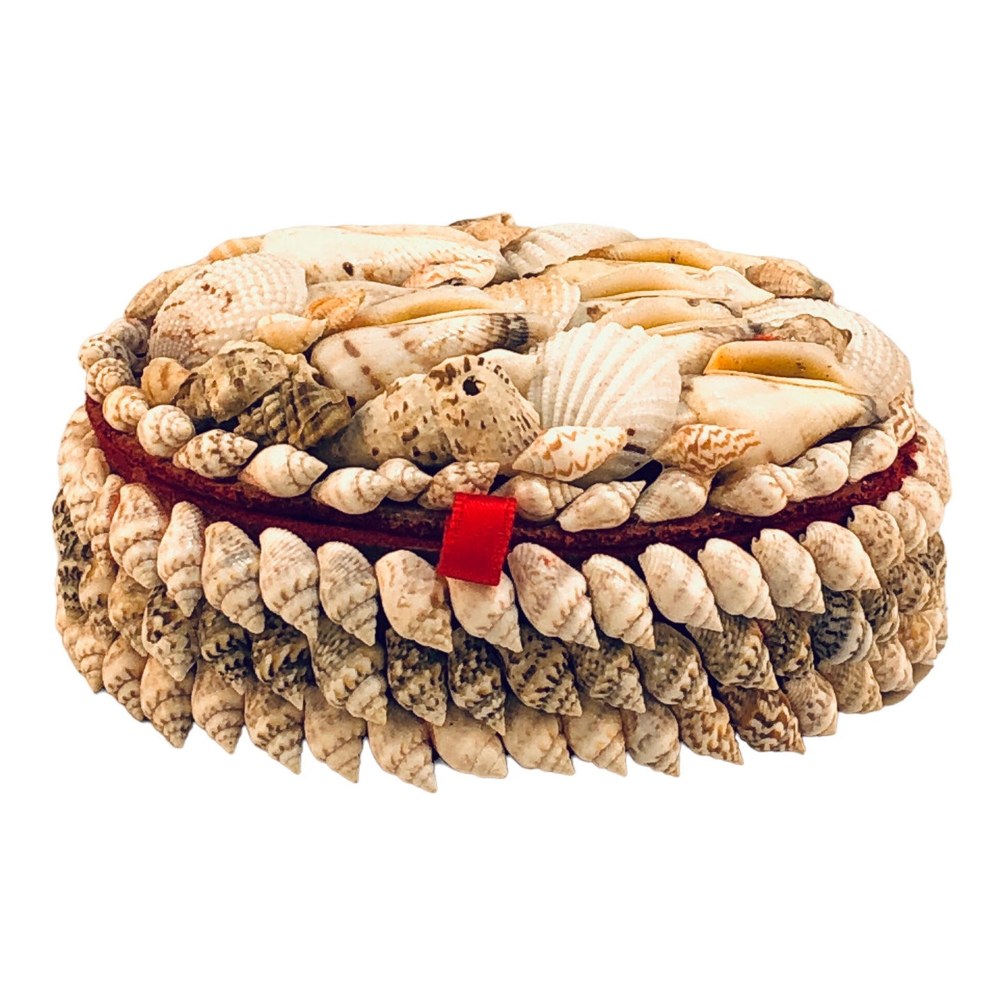 6557 - 5" Shell Box Red Velvet Lined - |1-14|
