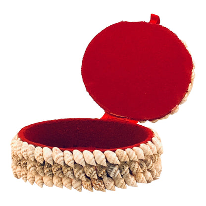6557 - 5" Shell Box Red Velvet Lined - |1-14|