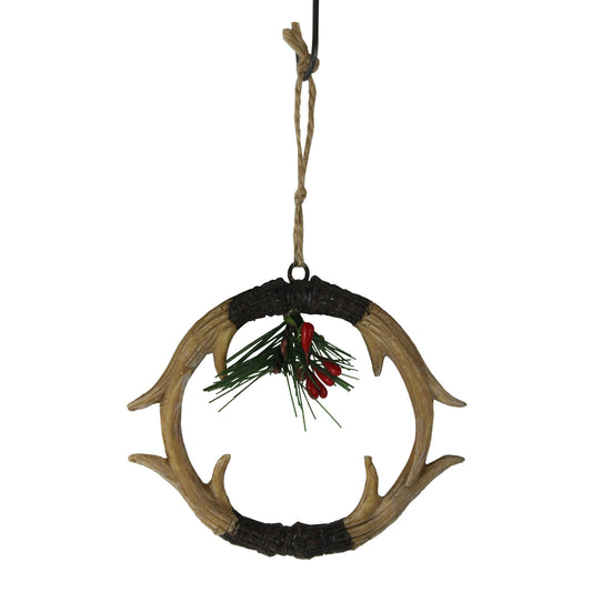 6558 - Antler Wreath Christmas Ornament Set of Two |Pod 2-62|